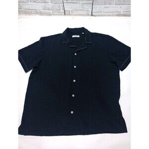 Bruno Milano Men's Size M Button Down Short  Sleeve white Stitch